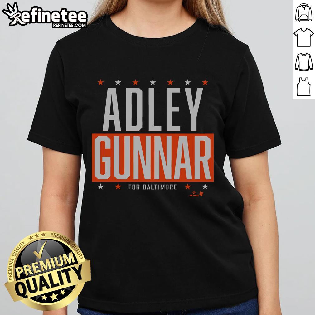 Stylish Baltimore Ladies Tee featuring Adley Gunnar design, perfect for casual wear and showing team spirit.
