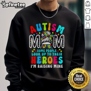 Top Autism Mom sweatshirt with a groovy messy bun design, promoting Autism awareness and celebrating motherhood.