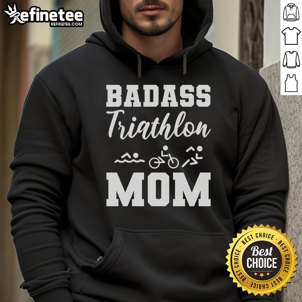 Top Badass Triathlon Mom Hoodie in vibrant colors, showcasing a stylish design perfect for active moms and triathlon enthusiasts.