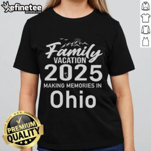Awesome Family Vacation 2025: Ladies tee capturing joyful moments in Ohio, perfect for making lasting memories.