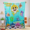Baby Shark & Friends Poster Yellow Text Blanket Fleece Customized Blanket