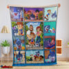 Cartoon Sharkdog With Family Blanket Fleece Customized Blanket