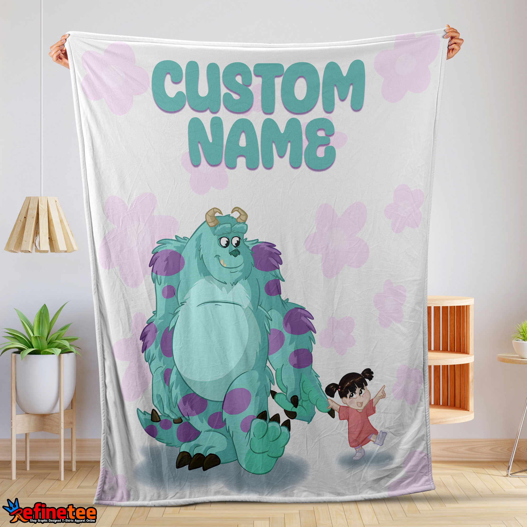 Disney Sulley & Boo Monsters Inc Blanket Fleece Customized Blanket