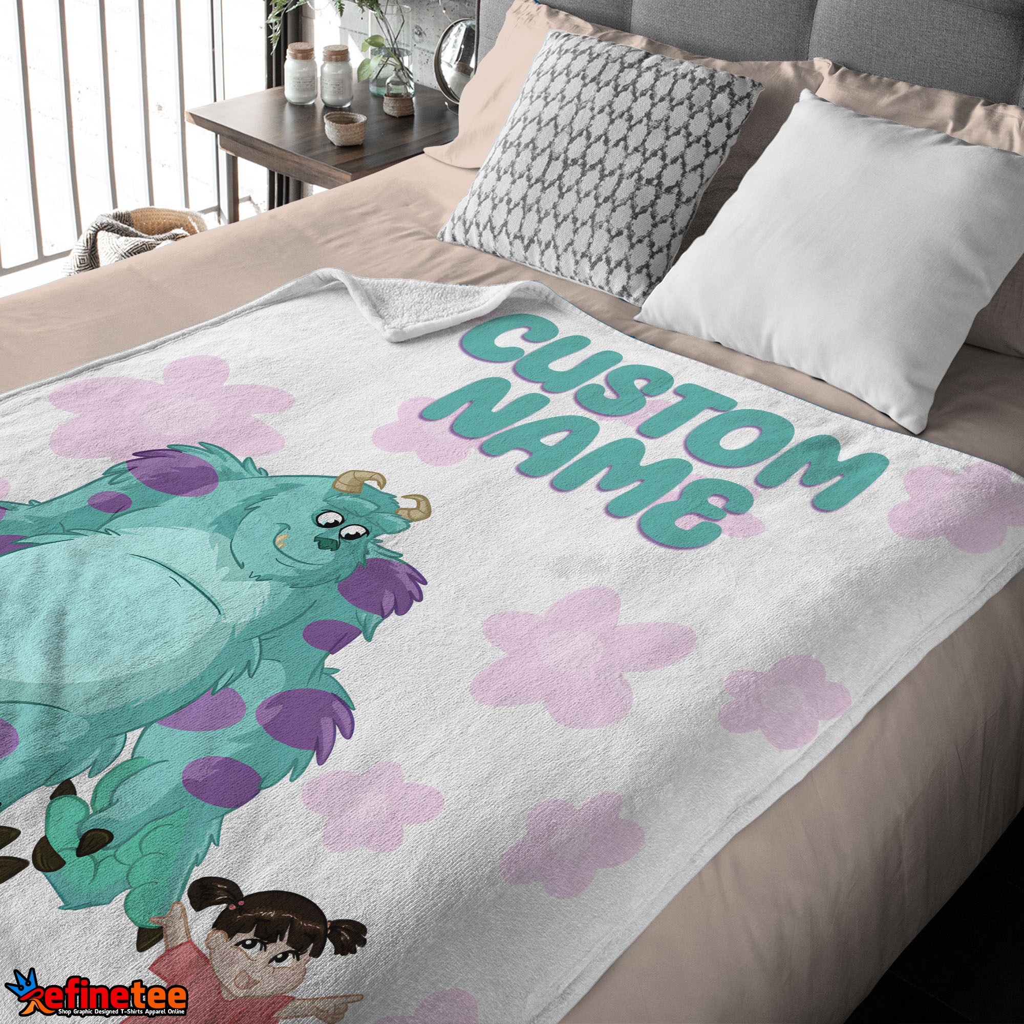 Disney Sulley & Boo Monsters Inc Blanket Fleece Customized Blanket