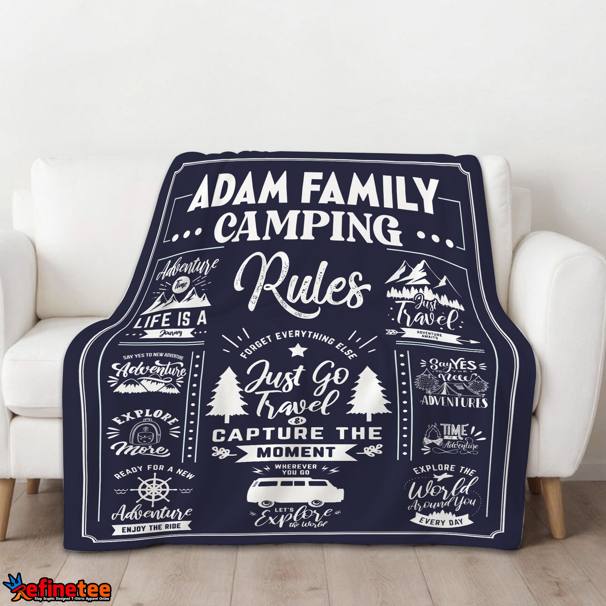 Family Camping Rulers Capture The Moment Blanket Fleece Customized Blanket