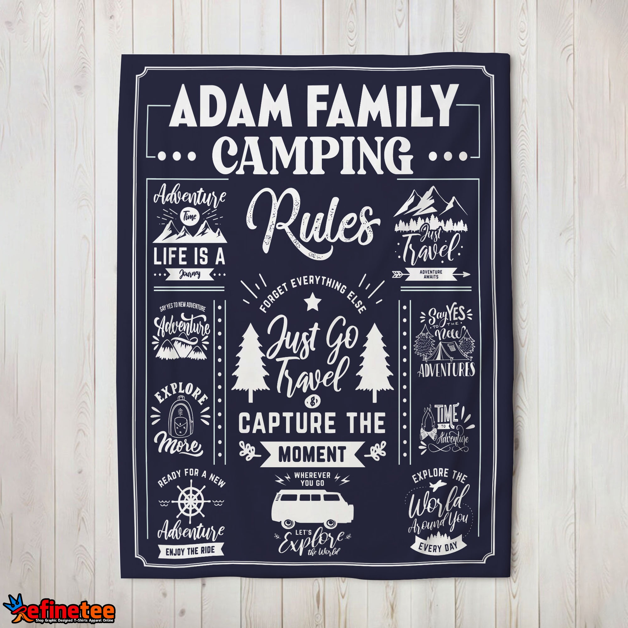 Family Camping Rulers Capture The Moment Blanket Fleece Customized Blanket