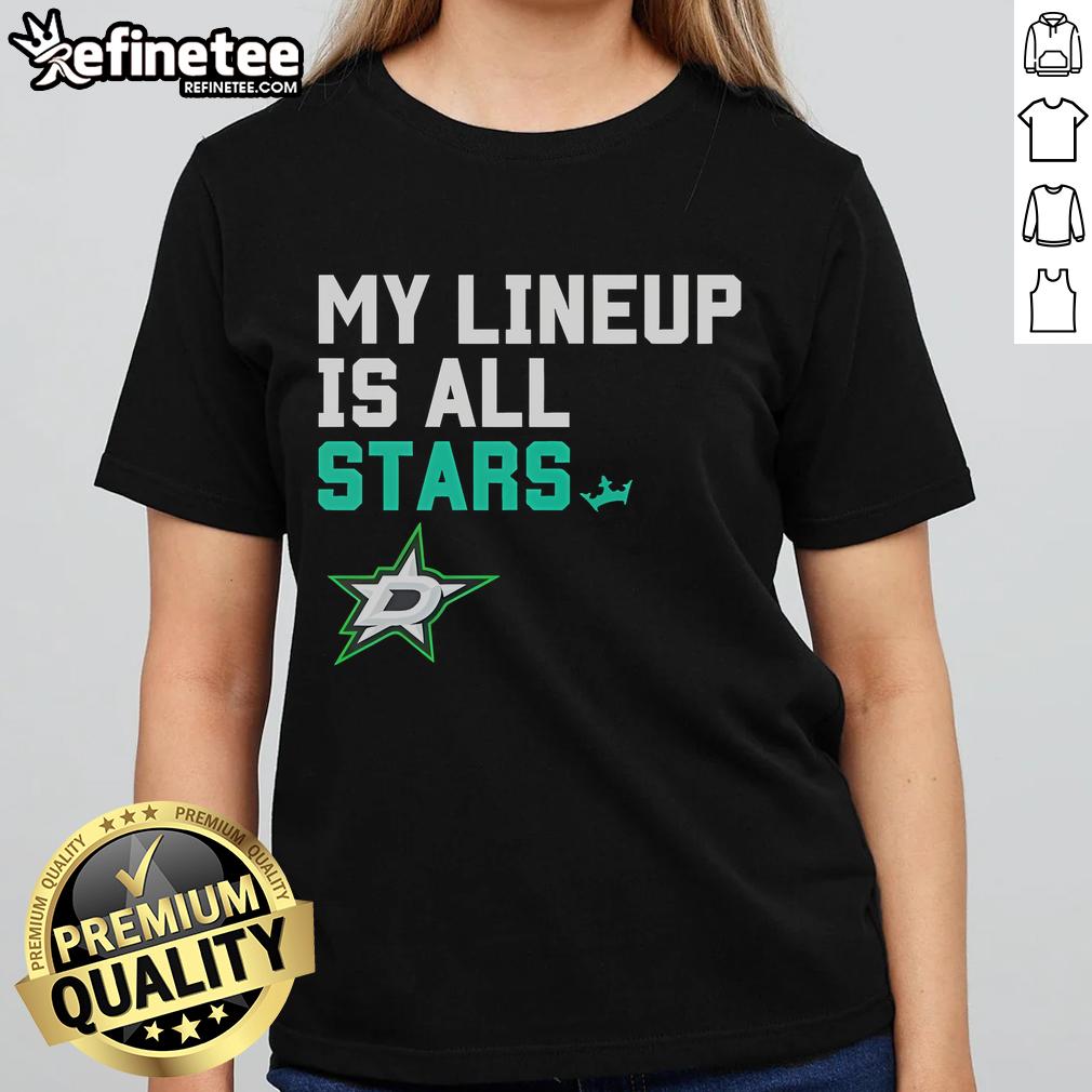 Dallas Stars logo on a stylish ladies tee, perfect for fans showing team spirit and support for the Dallas Stars.