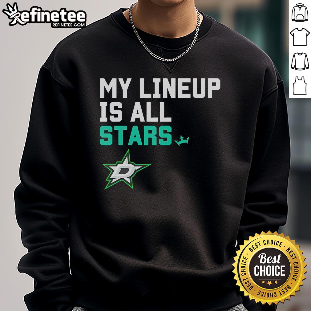 Alt Text: Dallas Stars logo sweatshirt featuring a stylish design for fans of the NHL team, perfect for game day wear.
