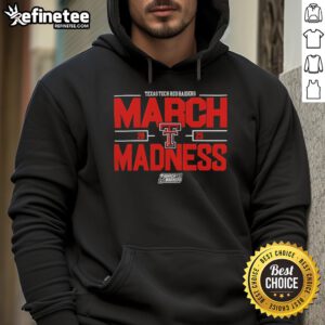 2025 Texas Tech Red Raiders March Madness hoodie for NCAA Men's Basketball fans, featuring team logo and stylish design.
