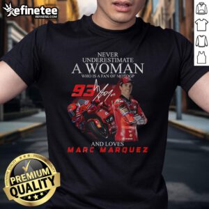 Alt Text: Limited edition MotoGP t-shirt for women, featuring Marc Marquez, perfect for passionate fans of motorcycle racing.