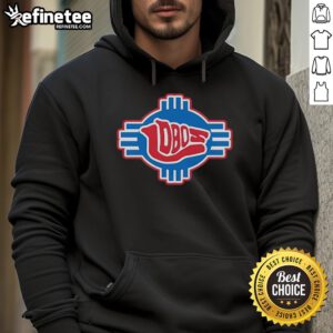 Good New Mexico Lobos Basketball logo hoodie featuring vibrant colors and team branding for fans and sports enthusiasts.