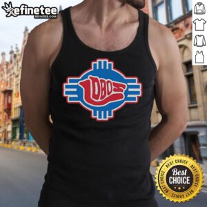 Alt Text: Good New Mexico Lobos basketball logo tank top for fans, featuring vibrant colors and team branding.