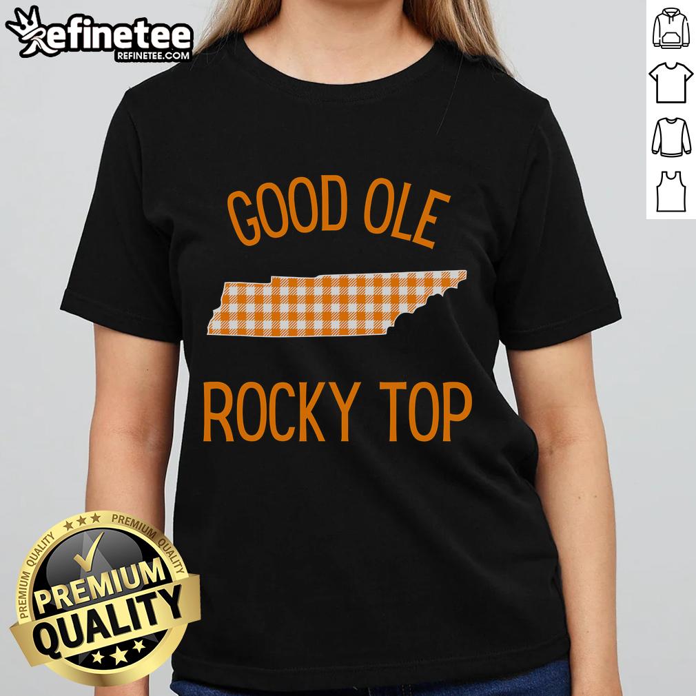 Good Ole Rocky Top Tennessee Buffalo Plaid Ladies Tee featuring a stylish plaid design perfect for casual wear.