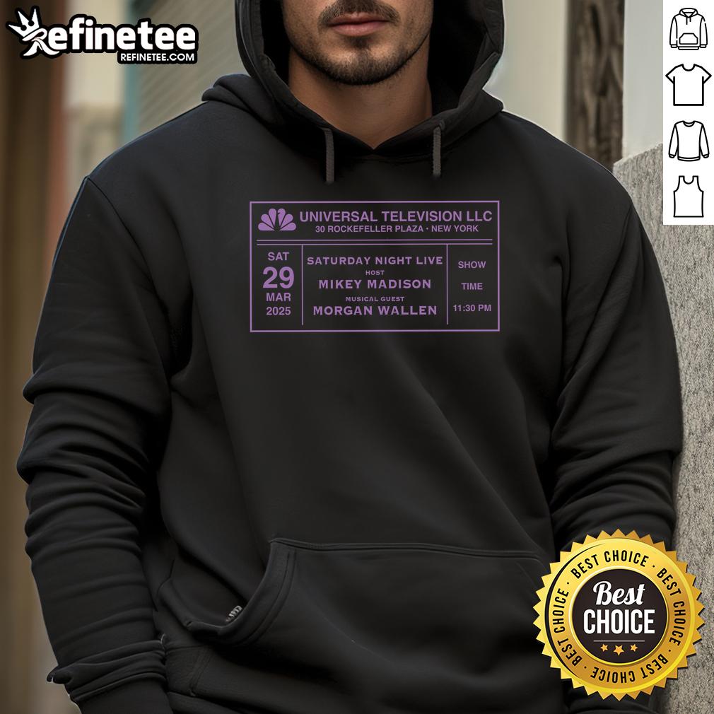 Hot SNL 50 concert hoodie featuring Mikey Madison and Morgan Wallen, perfect for Saturday Night Live fans.