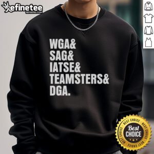Hot WGA SAG IATSE Teamsters DGA Anti-AI Chatbot Sweatshirt showcasing bold graphics and union solidarity.