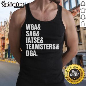 Hot WGA SAG IATSE Teamsters DGA Anti-AI Chatbot tank top design showcasing union solidarity and creativity.