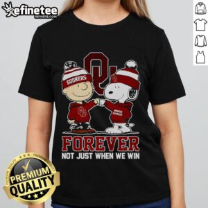 Alt Text: Nice Forever Snoopy Ladies Tee featuring a fun graphic, perfect for casual wear and Peanuts fans.