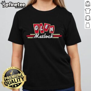 Nice Glen Matlock Rockabilly logo on a stylish ladies tee, perfect for music lovers and vintage fashion enthusiasts.
