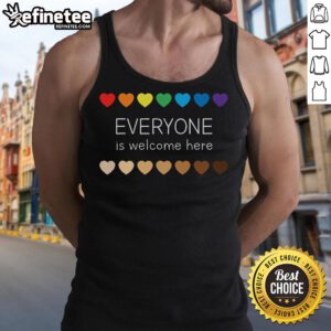 Alt Text: Nice Idaho Teacher Support tank top with hearts, promoting inclusivity and welcoming everyone in education.