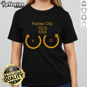 Stylish Kansas City TDS XXX KC football fan ladies tee, perfect for game day and showing team spirit.