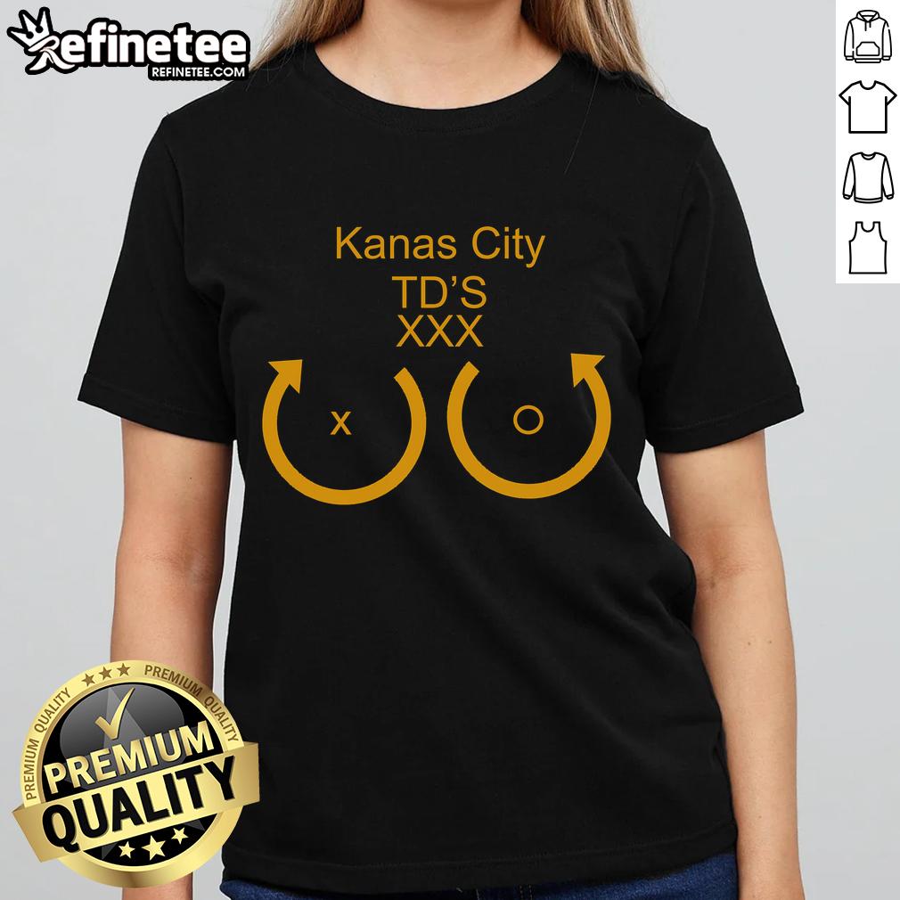 Stylish Kansas City TDS XXX KC football fan ladies tee, perfect for game day and showing team spirit.