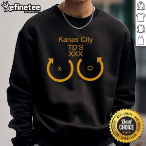 Alt Text: Kansas City football fan sweatshirt featuring TDS design, perfect for showing team spirit on game day.