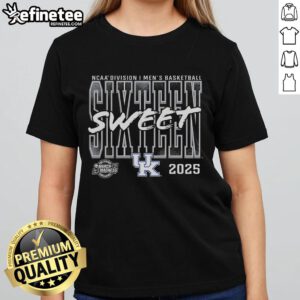 Alt Text: Stylish ladies' tee featuring Nice Kentucky Wildcats design for the 2025 NCAA Men's Basketball Tournament Sweet 16.