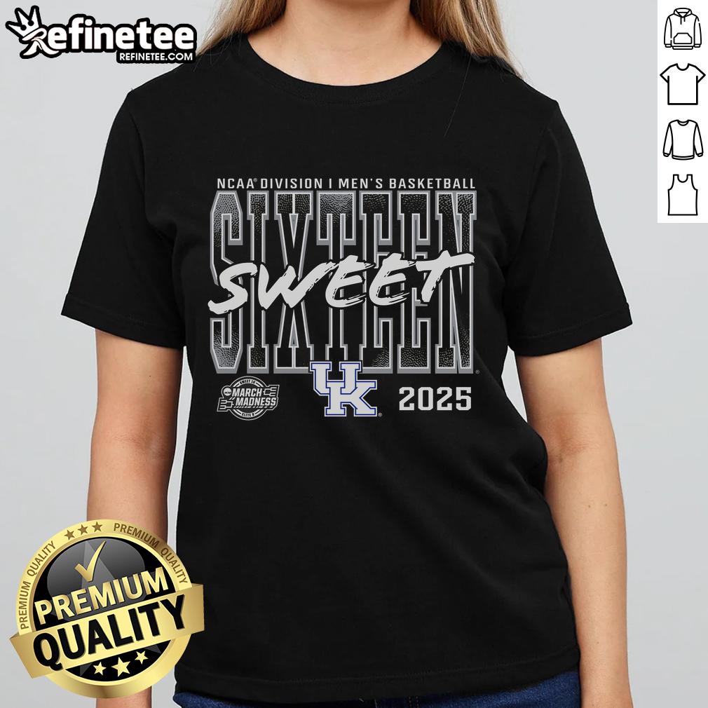 Alt Text: Stylish ladies' tee featuring Nice Kentucky Wildcats design for the 2025 NCAA Men's Basketball Tournament Sweet 16.
