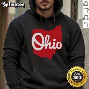 Nice Ohio map design on a hoodie, showcasing 'I Love My Ohio' slogan for proud Ohio residents.