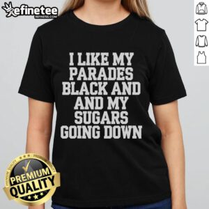Mardi Gras ladies tee featuring 'My Sugars Going Down' design, perfect for festive parades and celebrations.