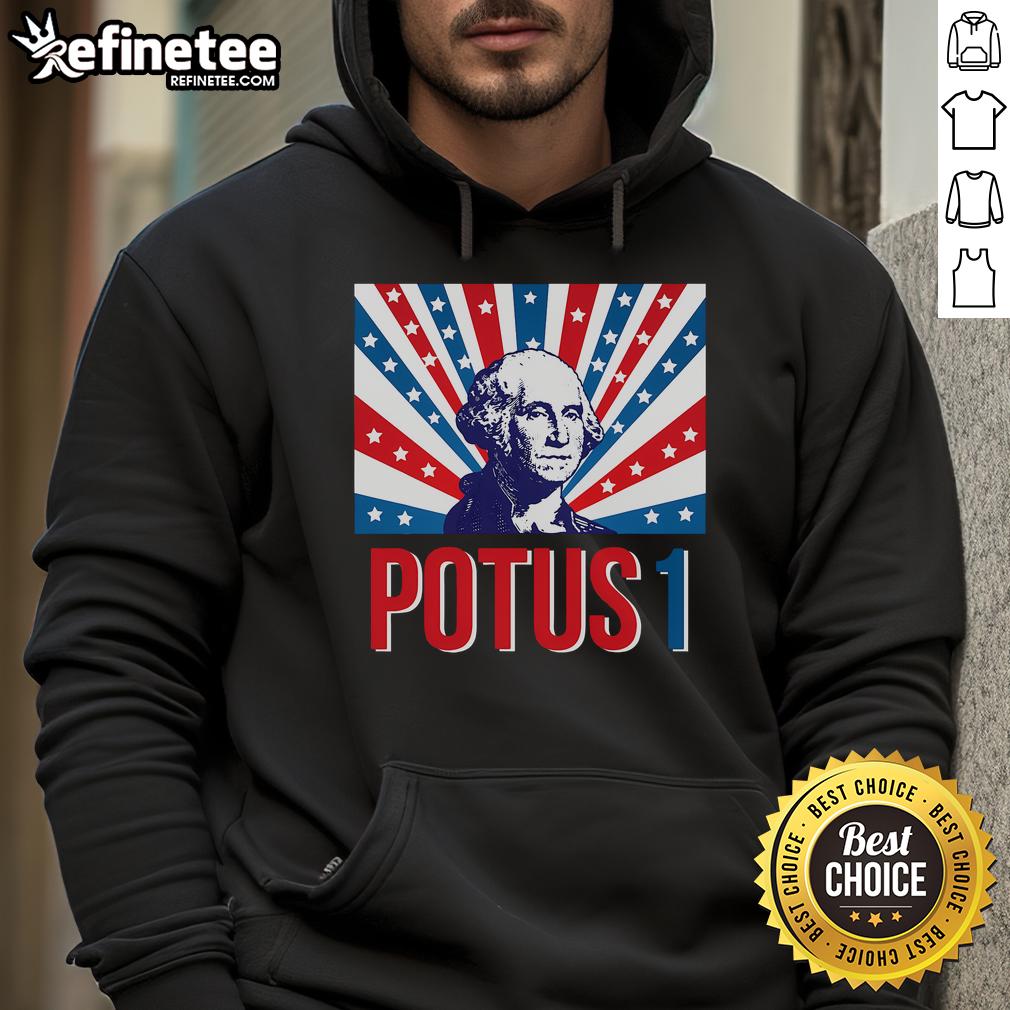 Alt Text: Retro hoodie featuring George Washington design, perfect for fans of history and stylish apparel. Nice Potus collection.