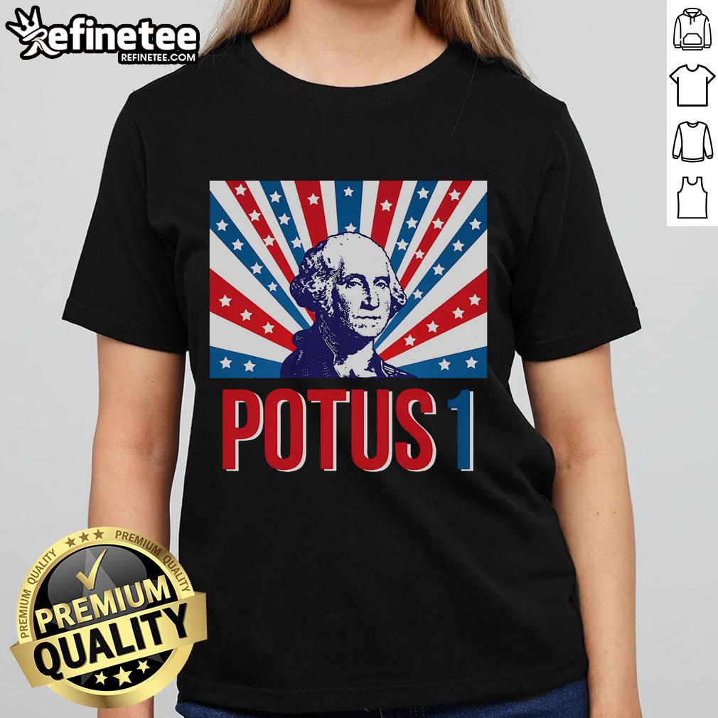 Retro ladies' tee featuring George Washington design, perfect for fans of Nice Potus and vintage style clothing.