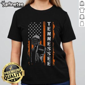 Alt Text: Retro Tennessee throwback ladies tee featuring the TN USA flag design, perfect for casual wear and state pride.