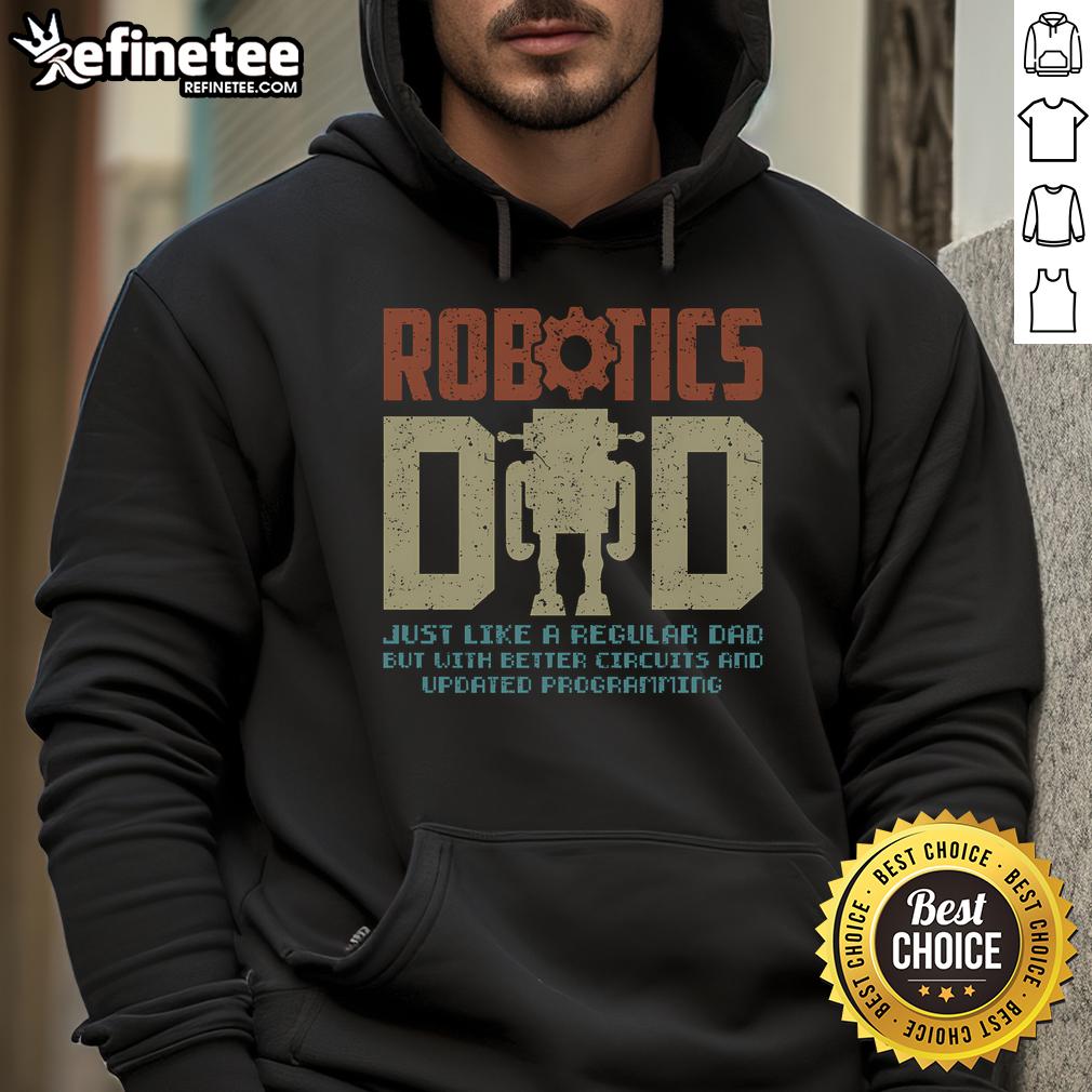 Nice Robotics Dad hoodie for STEM enthusiasts, featuring engineering designs and a nerdy aesthetic for tech lovers.