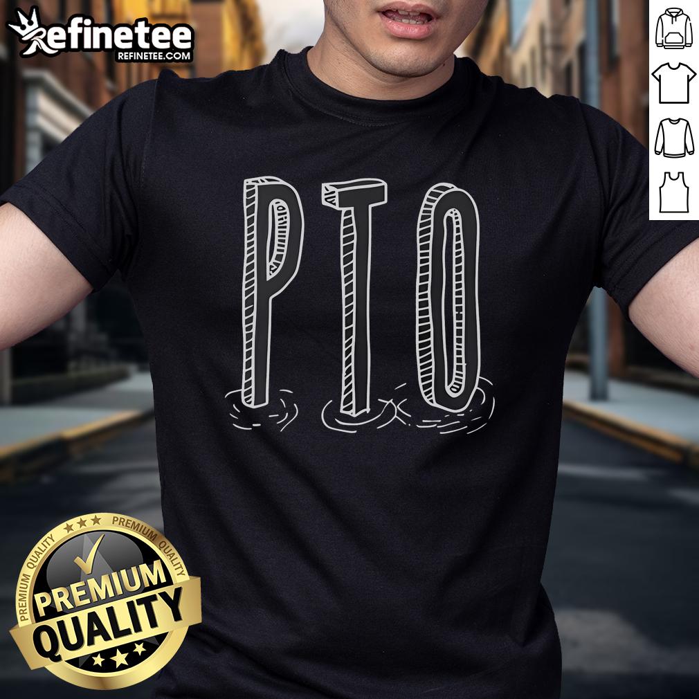 Alt Text: Nice Stanley Swanson proudly wearing a Paid Time Off T-shirt, showcasing a trendy and relaxed style.