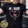 Alt Text: Nice Tampa Bay Buccaneers Nurse It's A Work Of Heart T-shirt featuring a heart design, perfect for football fans and healthcare workers.