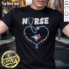 Nice Toronto Blue Jays Nurse 'It's A Work Of Heart' T-Shirt featuring a heart design and team logo, perfect for fans.