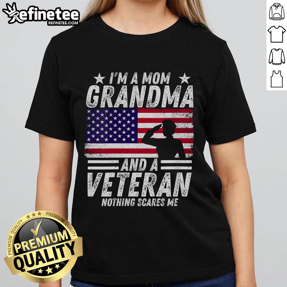 Patriotic ladies tee featuring a nice veteran grandma design, celebrating moms, grandmas, and veterans in style.