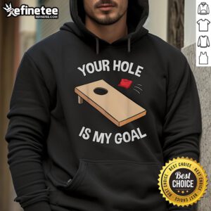 Funny Nice Your Hole Is My Goal Cornhole Team Hoodie for bean bag lovers, perfect for cornhole enthusiasts and players.