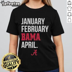 Official Alabama Basketball Ladies Tee for January-February, featuring stylish design and team colors for fans.