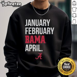 Official Alabama Basketball sweatshirt for January-February, featuring Bama logo, perfect for fans and warm weather.