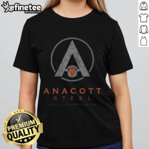 Official Anacott Steel Erie Pennsylvania ladies tee featuring a stylish design, perfect for casual wear and support.