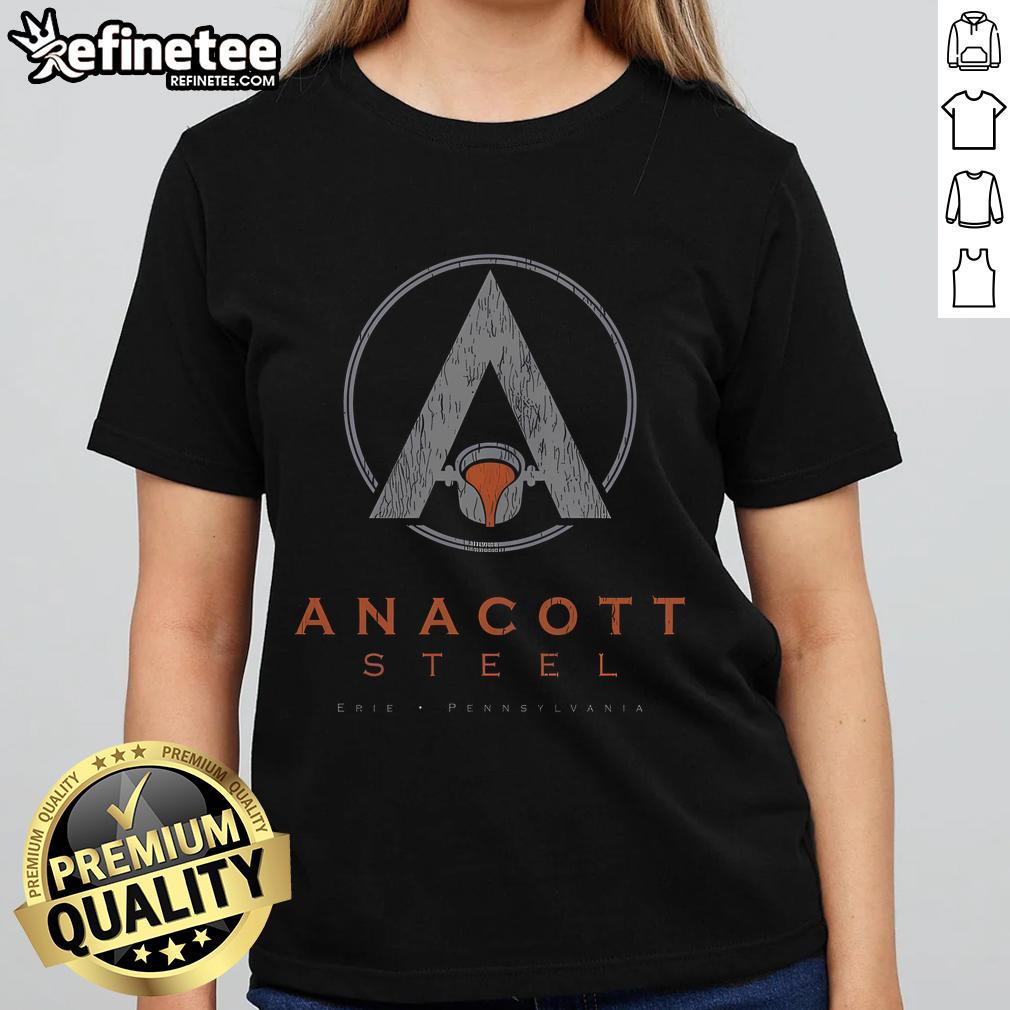 Official Anacott Steel Erie Pennsylvania ladies tee featuring a stylish design, perfect for casual wear and support.