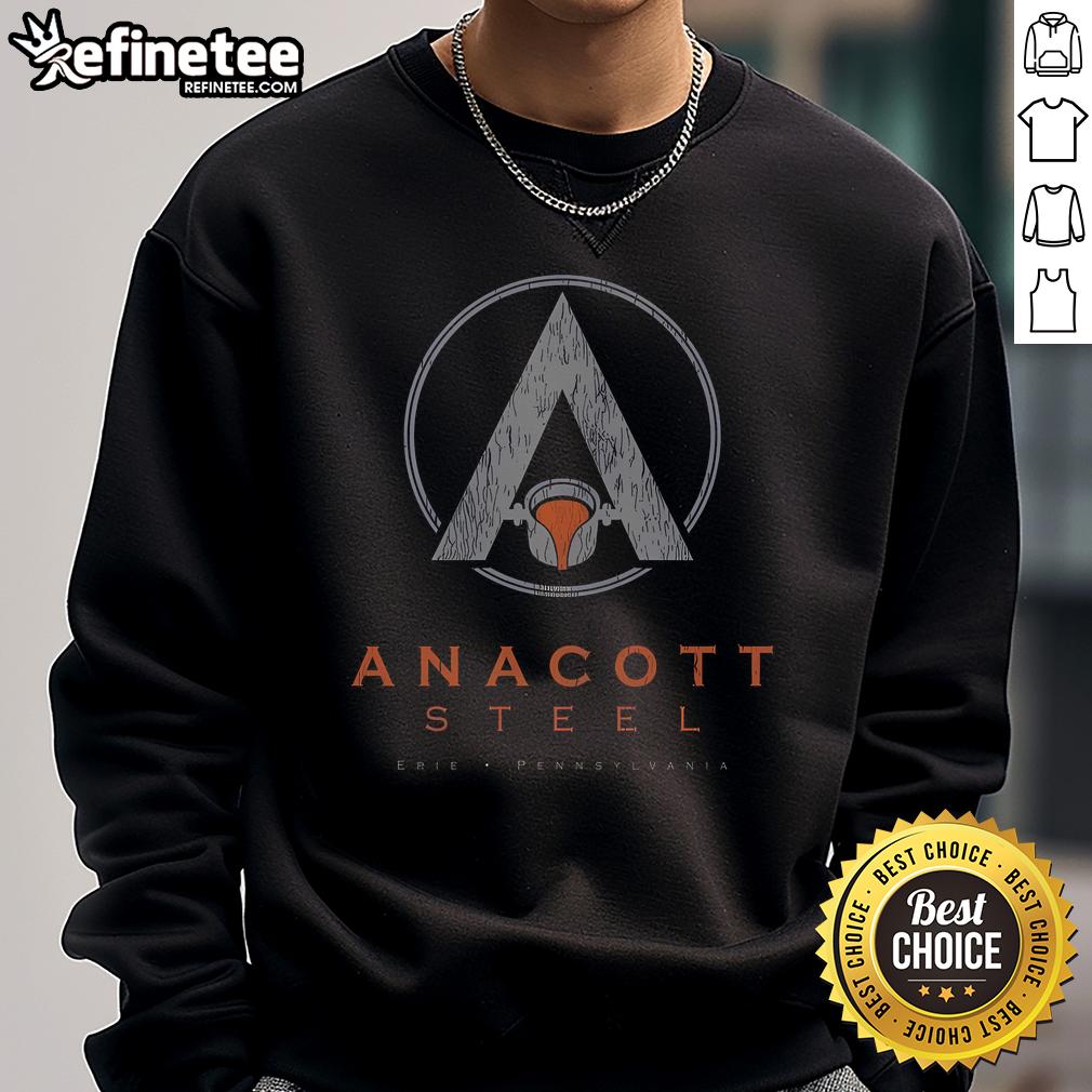 Official Anacott Steel Erie Pennsylvania sweatshirt featuring logo and vibrant design, perfect for casual wear.