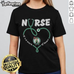 Official Boston Celtics Nurse It's A Work of Heart Ladies Tee featuring vibrant team colors and a stylish design.