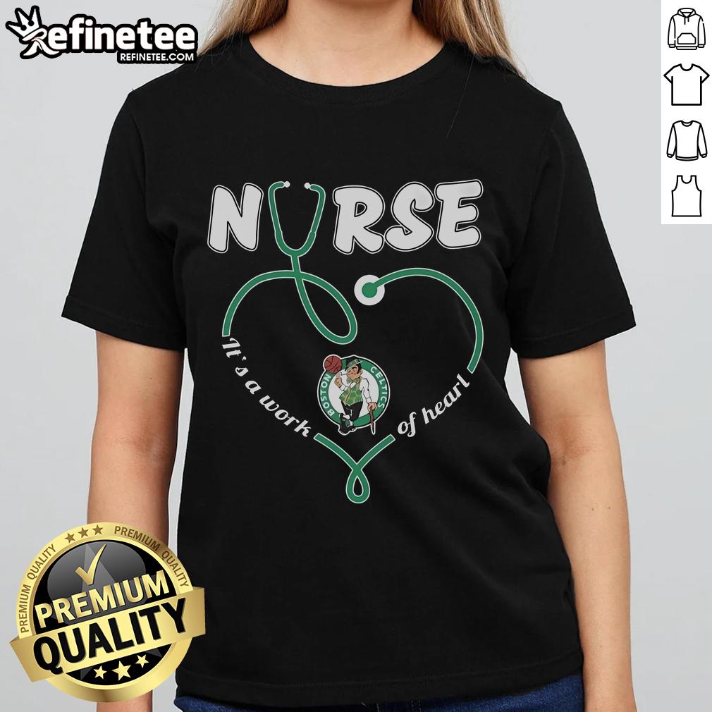 Official Boston Celtics Nurse It's A Work of Heart Ladies Tee featuring vibrant team colors and a stylish design.