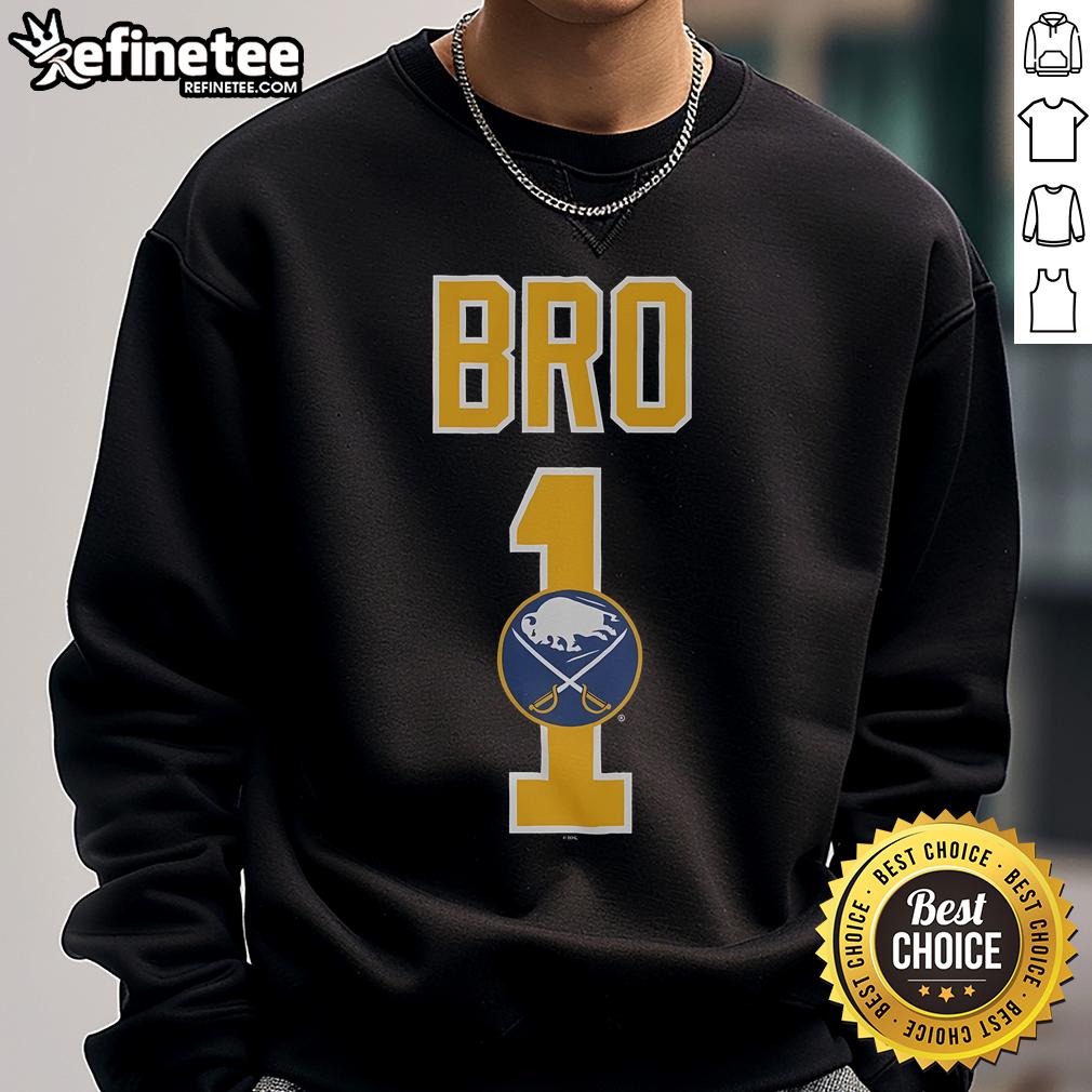 Official Buffalo Sabres Number 1 Bro Sweatshirt in blue, perfect for fans showing team pride during games or casual outings.
