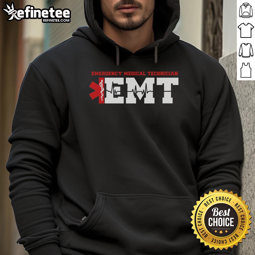 Official Emergency Service Heartbeat Paramedic Medical Hoodie in black, perfect for healthcare professionals and enthusiasts.