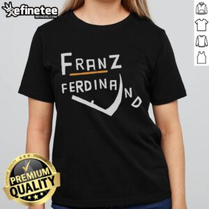 Official Franz Ferdinand Logo Ladies Tee featuring a stylish design perfect for fans of the iconic band.