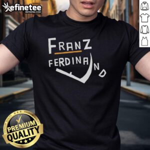 Official Franz Ferdinand Logo T-Shirt featuring bold logo design on a stylish black cotton fabric.